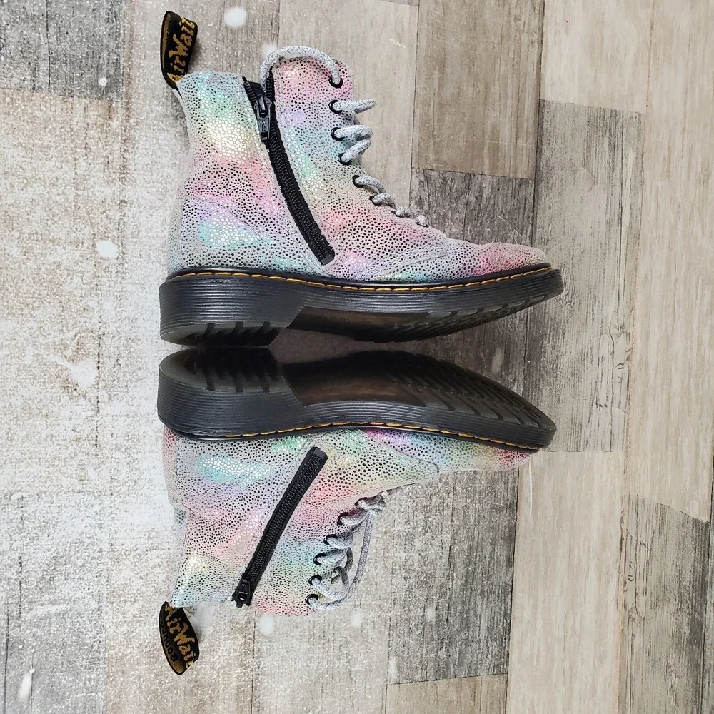 Dr. Martens Junior 1460 Pascal Kids Boots Sz 1 Multicolor Side Zip Ankle Booties